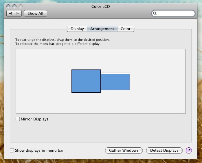 Mac OSX วิธีตั้งหน้าจอหลักให้กรณีที่ต่อจอภายนอก